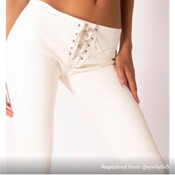 REVICE Lace Up Vegan Leather Pants - Picture 4 of 6